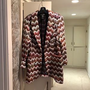 Ali Miles Missoni style rainbow winter blazer L